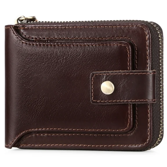 FALAN MULE Rfid Wallet for Men Genuine Leather Minimalist Wallet Bifold Coin Purse