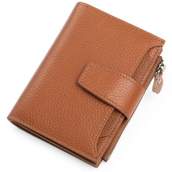 FALAN MULE Small Wallet for Women Genuine Leather Bifold Purse RFID Blocking Card Holder