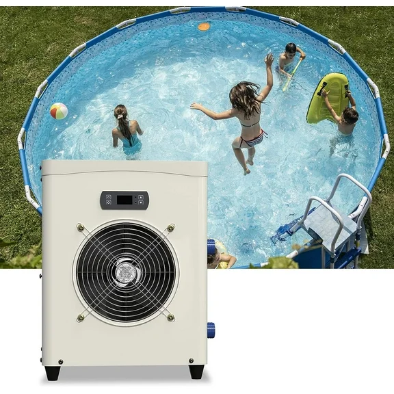 FICISOG Electric Pool Heater 12725 BTU/hr Pool Water Heater Above Ground up to 2000GAL, 600W Swimming Pool Heat Pump, 110V-120V/60Hz