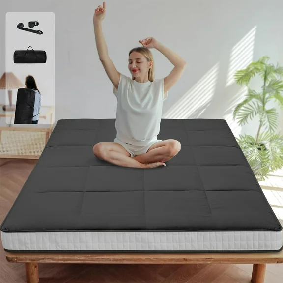 FICISOG Japanese Floor Mattress, Portable Camping Mattress Sleeping Pad, Full