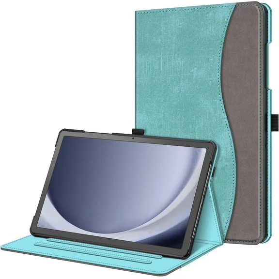 Fintie Case for Samsung Galaxy Tab A9+ / A9 Plus 11 inch 2023 Model (SM-X210/X216/X218), Multi-Angle Viewing Smart Stand Back Cover with Pocket Auto Wake/Sleep, Turquoise