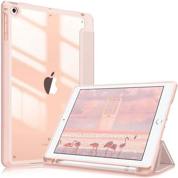 Fintie Hybrid Slim Case for iPad 6th Generation 2018 / 5th Gen 2017 / iPad Air 2 / iPad Air 1 (9.7 Inch) - Shockproof Cover with Clear Transparent Back Shell with Pencil Holder