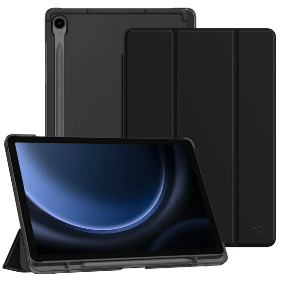 Fintie SlimShell Case for Samsung Galaxy Tab S9 FE 10.9 Inch/Galaxy Tab S9 11 Inch 2023 with S Pen Holder, Lightweight Stand Translucent Frosted Back Cover, Auto Wake/Sleep, Black