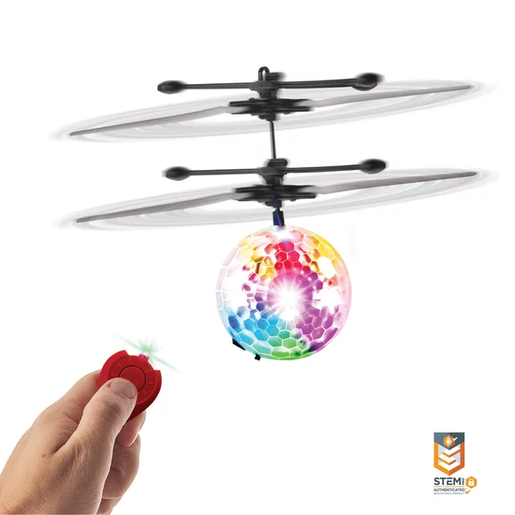 Force1 Orbiter Kids Flying Multicolor LED Easter Orb Ball Hand Operated Drones