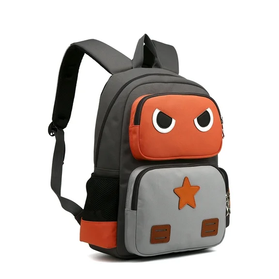 Forestfish Kids Backpacks for Boys Girls,Cute Baby Preschool Daycare Backpacks Book Bags for Kids (Robot) Orange