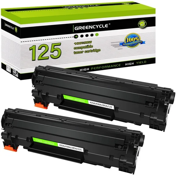 GREENCYCLE 2 Pack CRG125 Compatible Black Toner Cartridge Replacement for Canon 125 C125 Use with Imageclass MF3010 LBP6030w LBP6000 Laser Printer