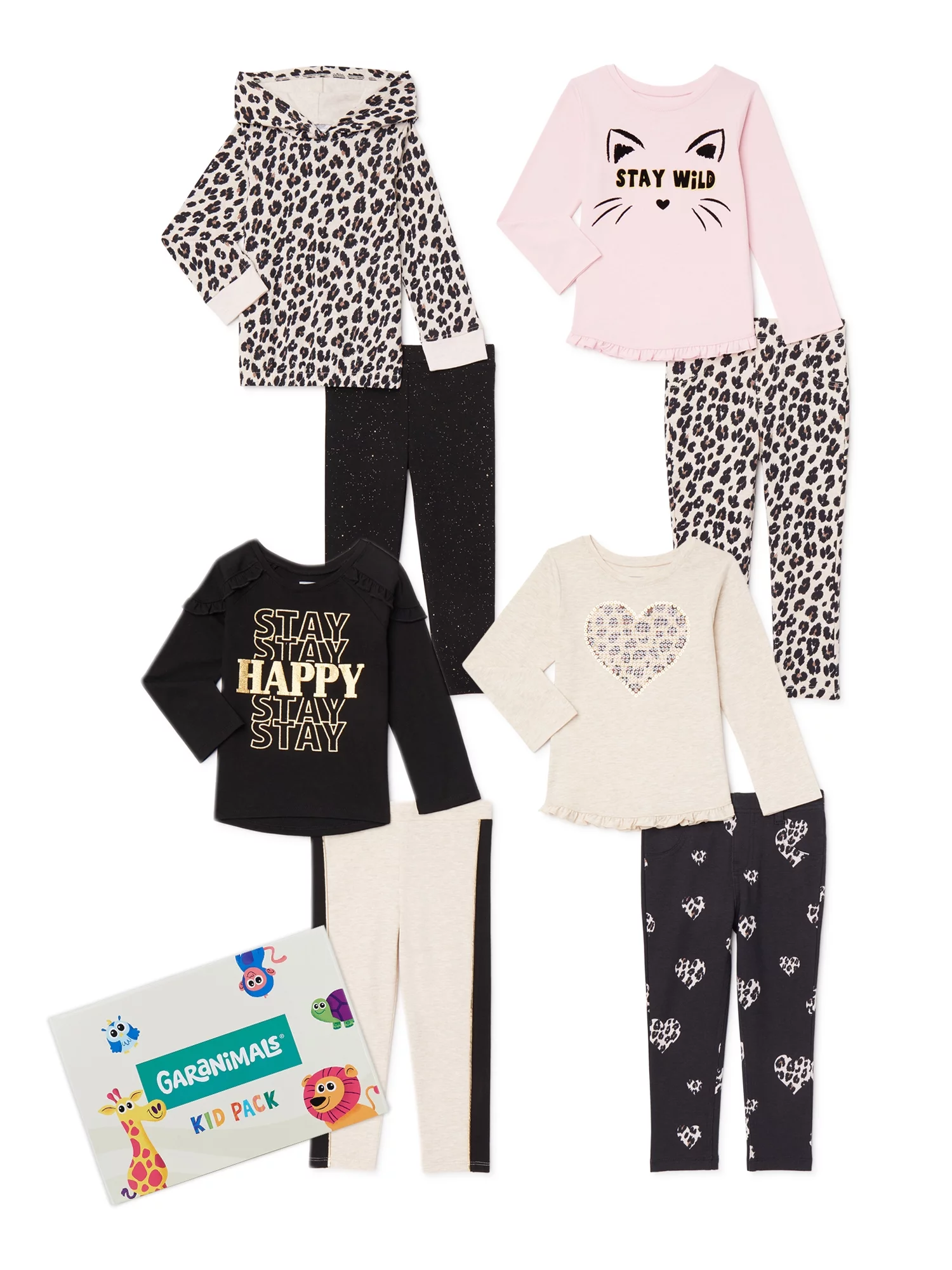 Garanimals Toddler Girls’ Mix & Match Outfits Kid-Pack, 8-Piece, Sizes 12M-5T