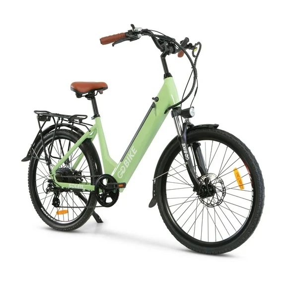 Gobike Soleil Lightweight Electric Bike - 30 Mile Range 48V 500W Motor Electric Ebike for Adults, Shimano 7-Speed Gear Motorized Bicycles, Max Speed 22Mph (Cool Mint)