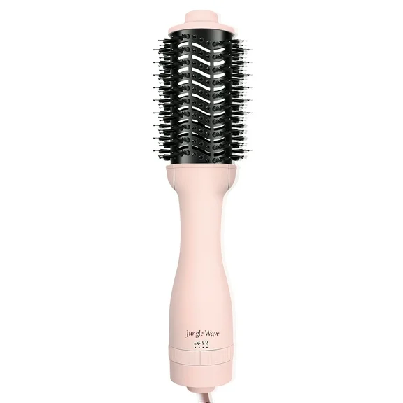 Hair Dryer Brush, Jungle Wave 3 in 1 Blow Dryer Brush and Styler Volumizer, Hot Air Brush for All Hair Types, Gift for Mother's Day, Pink
