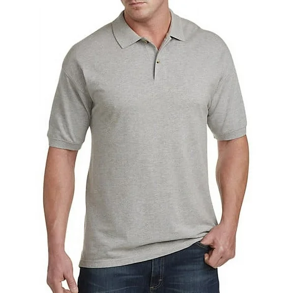 Harbor Bay by DXL Men's Big and Tall  Men's Big and Tall Pique Polo Shirt, Grey Heather, 8XL Grey Heather 8XL