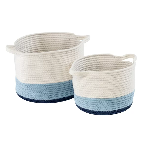 Honey-Can-Do Cotton Rope Nesting Storage Basket Set, Blue Ombré