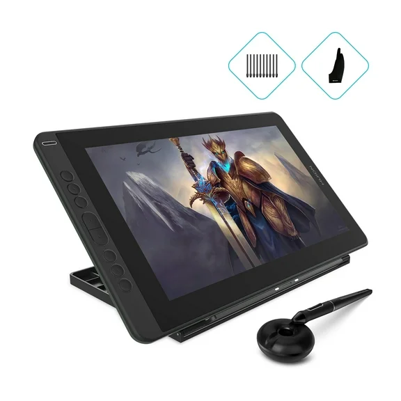 Huion KAMVAS 13 Graphics Drawing Tablet with Screen, 13.3" Pen Display for beginners, Adjustable Stand, Green