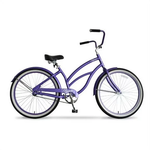 Hyper Bicycles Women's 26" Beach Cruiser Bike for Adults, Purple