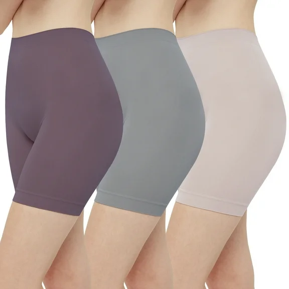 INNERSY Women's Slip Shorts for Under Dresses High Waisted Shorts 3-Pack(XL,Morandi)
