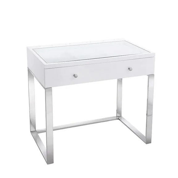 Impression Vanity Slaystation Scarlett Vanity Table Desk With Vanity Mirror Bundle (White)
