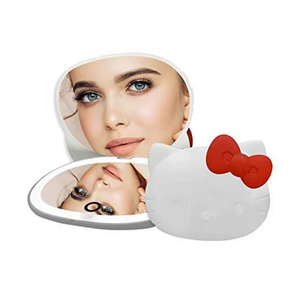 Impressions Vanity Hello Kitty Compact Mirror, Lighted Makeup Mirror with Touch Sensor