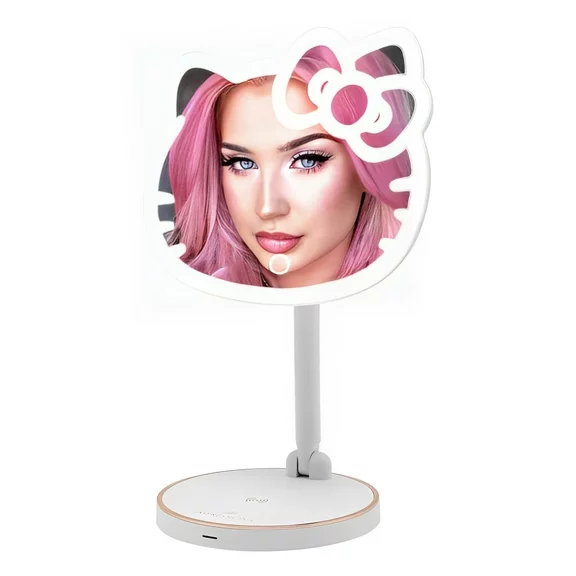 Impressions Vanity Hello Kitty LED Makeup Mirror for Desk with 360 Degree Rotation and Touch Sensor