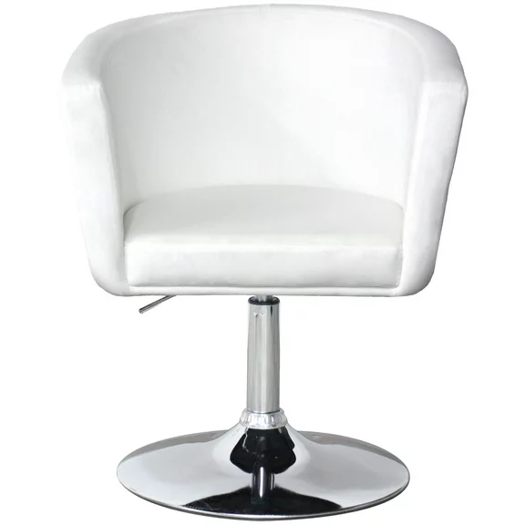 Impressions Vanity Simone Armchair, Makeup Desk Chair with Adjustable Height (White Velvet)