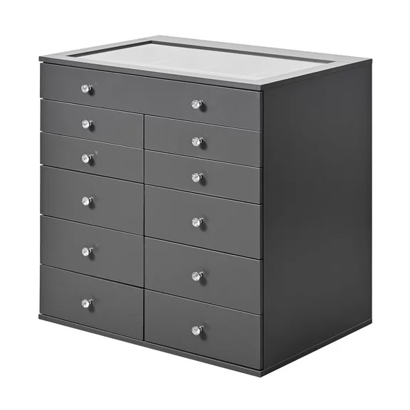 Impressions Vanity SlayStation Display Chest with 11 Drawers, Craft Storage Organization (Charcoal)