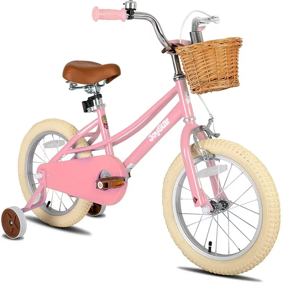 JOYSTAR Girls Bike for 2-12 Years Old Toddlers and Kids, 12" 14" 16" Kids Bike with Training Wheels & Basket, 20 Inch Kid's Bicycle with Kickstand, Retro Style Bikes
