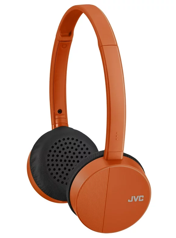 JVC HA-S23W Wireless Headphones - On Ear Bluetooth Headphones, Foldable Flat Design, 17-Hour Long Battery Life (Orange)