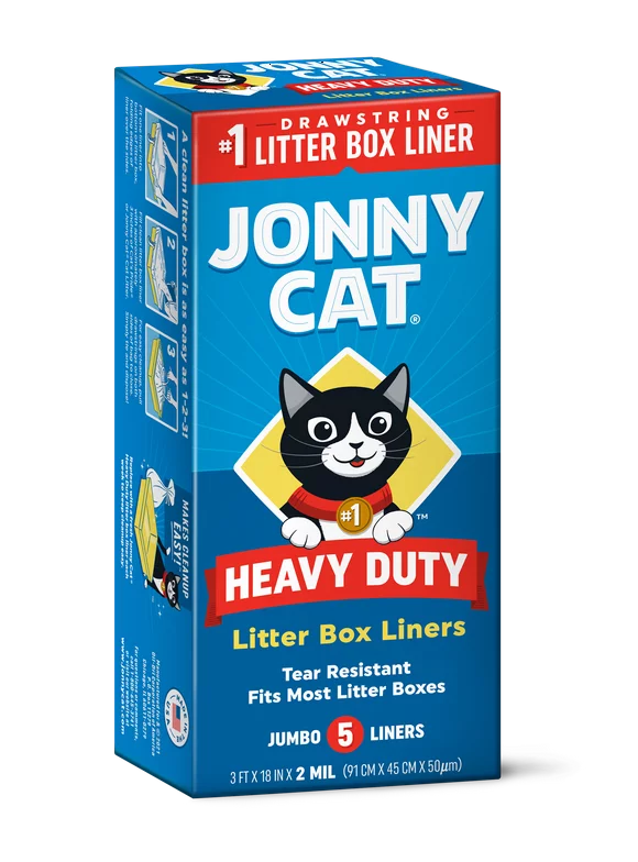 Jonny Cat Heavy Duty Jumbo Cat Litter Box Liners, 5 Count