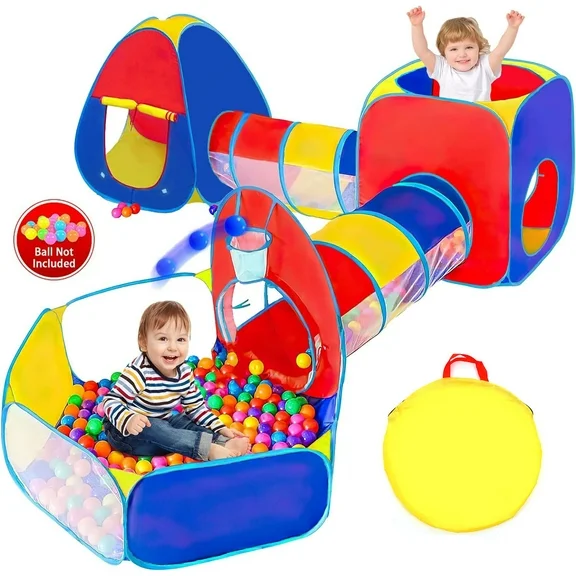 JoyStone Kids Play Tent Jungle Gym, Ball Pit, Pop Up Tents & Play Tunnel for Toddlers, Best Birthday Gift for Boys & Girls, Collapsible Children Play Tent Toy Indoor and Outdoor Games