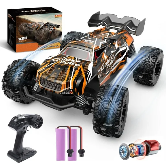 JoyStone Remote Control Car, 1:18 Remote Control Monster Truck All-Terrain 2.4GHz RTR RC Cars W/ 2 Batteries for Kids Toys Gift, Black & Orange