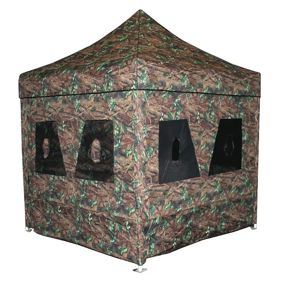 King Canopy 2 in 1 Hunting Blind & Instant Pop Up Tent 8'x8' 1-Inch Aluminum Frame, Camouflage