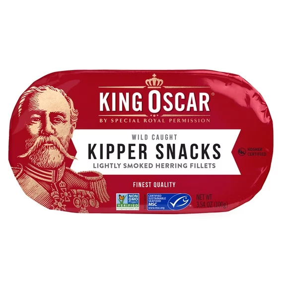 King Oscar Kipper Snacks Smoked Herring Fillets, 3.54 oz Can