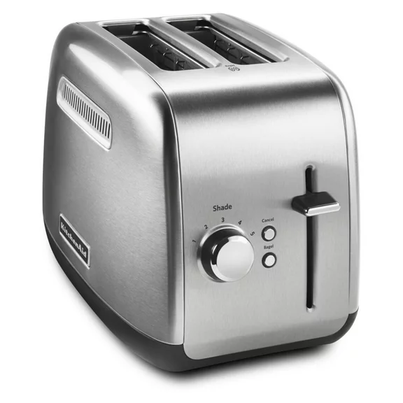 KitchenAid 2-Slice Toaster with Manual Lift Lever, Brushed Stainless Steel, KMT2115