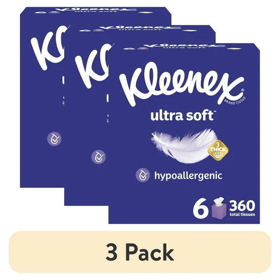 Kleenex Ultra Soft Facial Tissues, 6 Cube Boxes