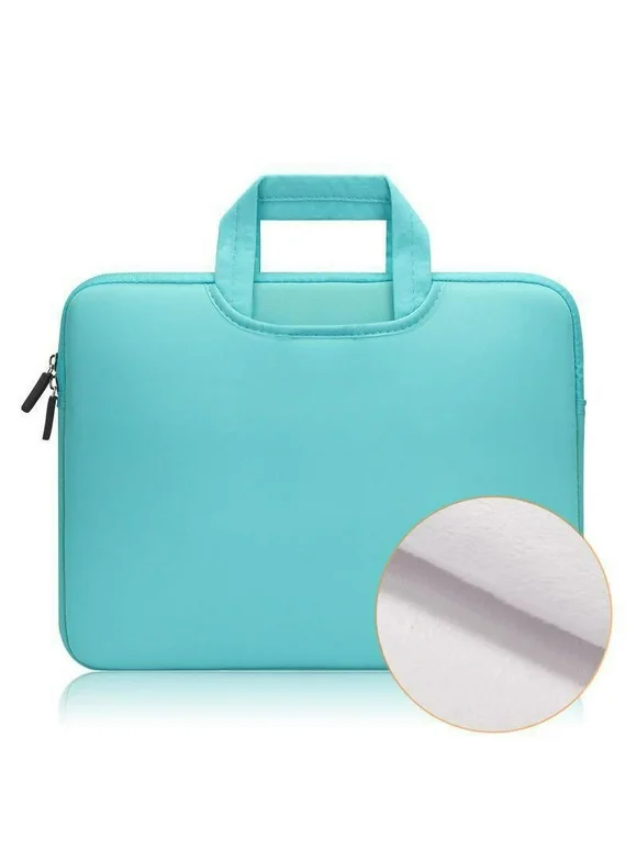 Laptop Sleeve with Handle, Compatible with 11-15.6 inch MacBook Pro, MacBook Air, Notebook Computer, Water Repellent Suede Bag with Small Bag (Mint Green,13 inch)