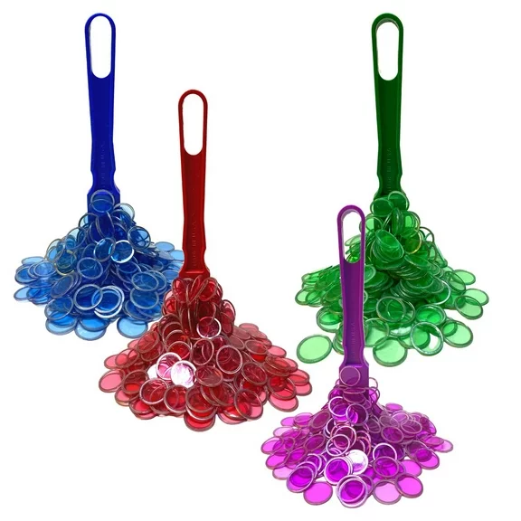 MR CHIPS 4 Magnetic Wands, 4 Bags of 100 Magnetic Bingo Chips, 4 Colors, Ages 6+