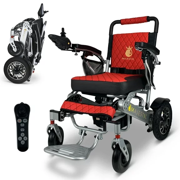 Majestic Electric Wheelchairs for Adults - Foldable Lightweight All Terrain Power Motorized Wheel Chair, 350 Lbs Max Capacity, 19″ Wide Seat, 13+ Miles Range, Airline Approved