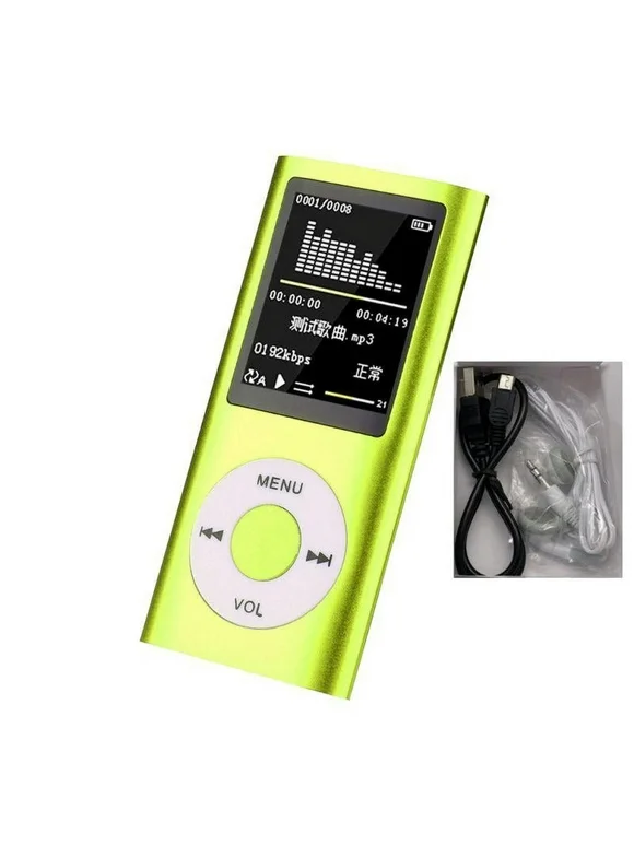 Mp3 Player,Music Player with 128MB-8GB Memory Portable Digital Music Player/Video/Voice Record/FM Radio/E-Book Reader/Photo Viewer/Digital LCD Screen/Multi Language - Green