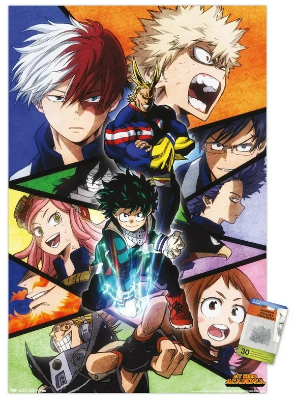 My Hero Academia - Faces Wall Poster with Push Pins, 22.375" x 34"