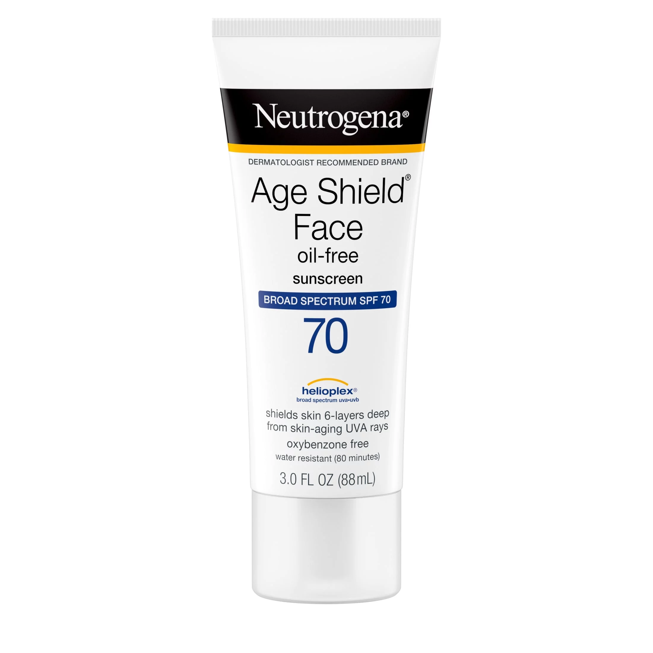 Neutrogena Age Shield Face Oil-Free Sunscreen, SPF 70 Sunblock, 3 fl oz