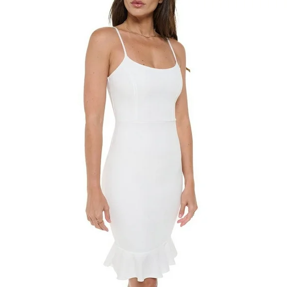 Off White X-Large Size Women's Sleeveless Mini Cocktail Dress, Spaghetti Strap Bodycon Sexy Going Out Party Formal, Spring Summer 2024
