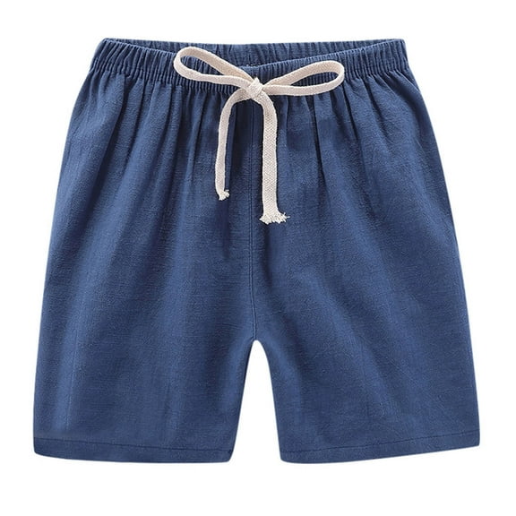 Owordtank Summer Casual Cotton Linen Shorts for Toddler Kids Boys Girls