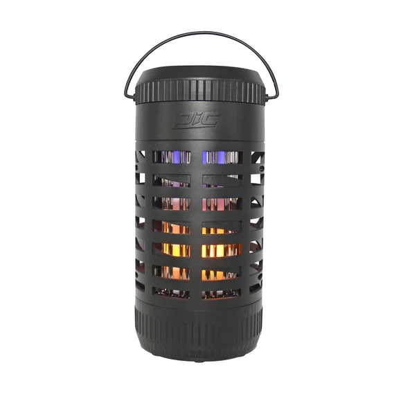 PIC Portable Insect Killer Lantern, Solar Area Bug Zapper, Kills Flying Insects on Contact, Black