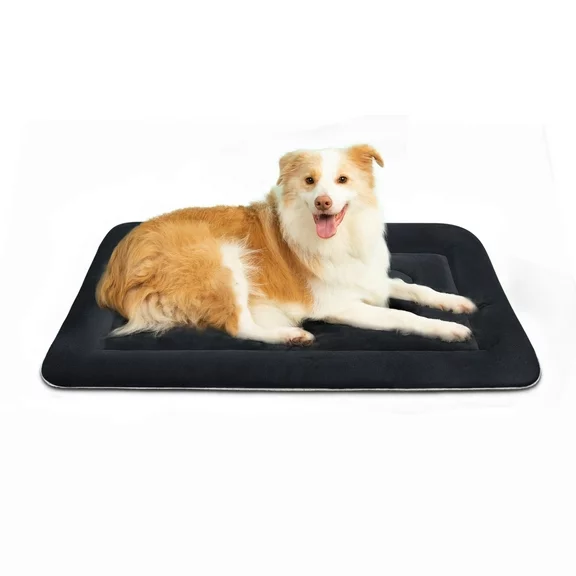 PROCIPE Dog Bed Soft 36in Crate Mat Washable Pet Cushion Anti-Slip Kennel Pads Dark Grey