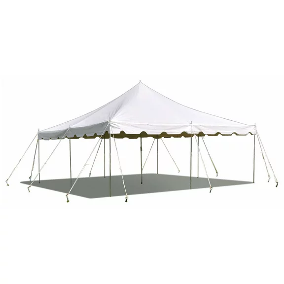 Party Tents Direct Weekender Outdoor Canopy Pole Tent, White, 20 ft x 20 ft