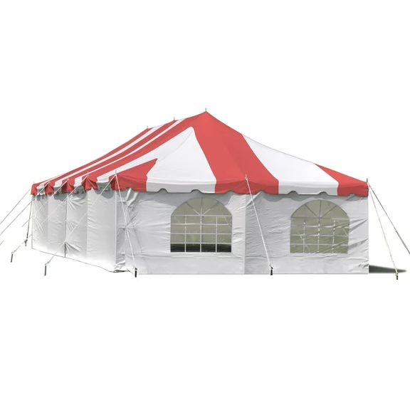 Party Tents Direct Weekender Outdoor Canopy Pole Tent w/Sidewalls, Red,  20 ft x 40 ft