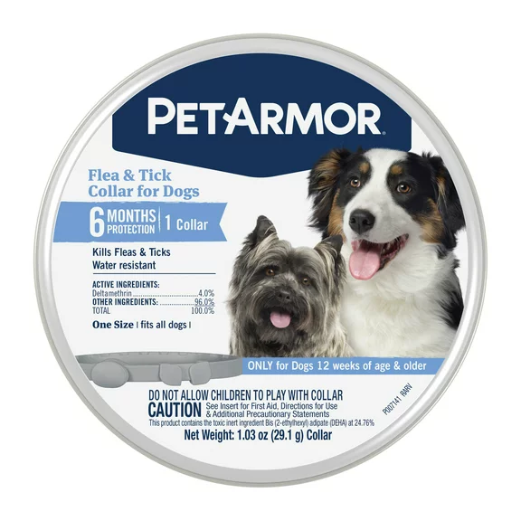 PetArmor Flea & Tick Collar for Dogs, 6 Months Protection, 1 Collar