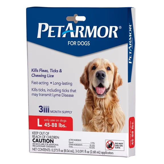 PetArmor Flea & Tick Prevention for Dogs (45-88 lbs), 3 Treatments