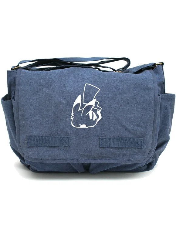 Pikachu Heavyweight Canvas Messenger Shoulder Bag in Blue