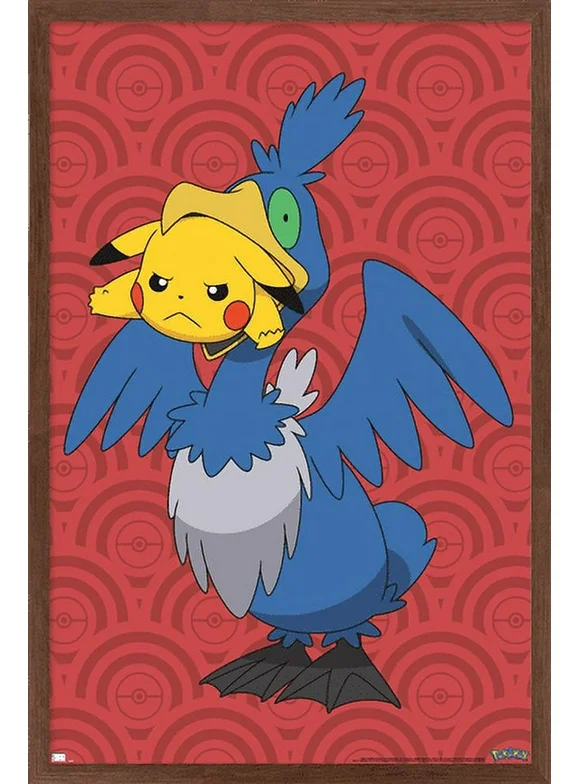 Pokémon - Pikachu and Cramorant Wall Poster, 22.375" x 34", Framed