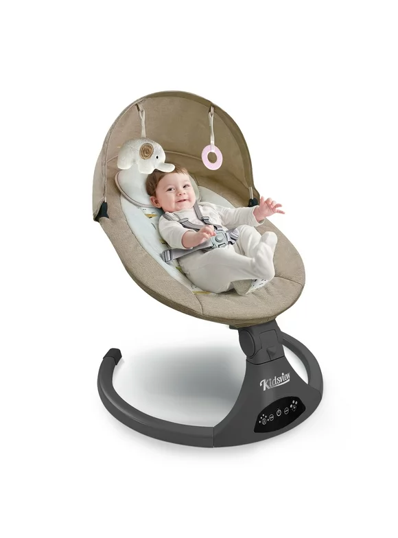 Portable Baby Swing Electric Bluetooth Baby Rocker with Music Speaker for Infants 0-20 lbs,0-6 Months,Unisex