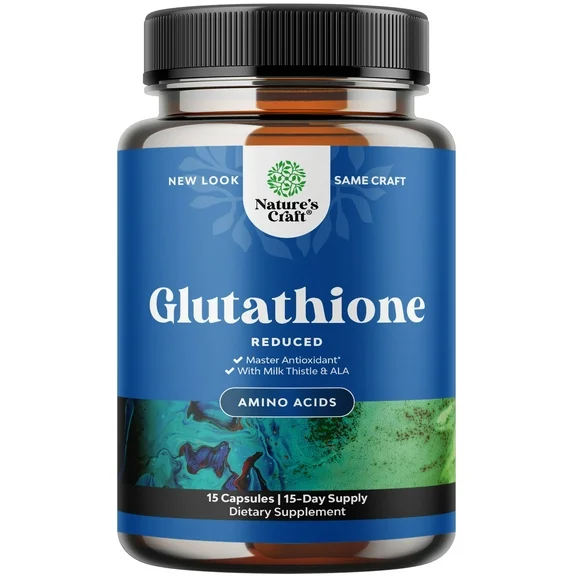 Pure Glutathione Supplement with Glutamic Acid - L Glutathione Pills with Silymarin Milk Thistle Extract ALA and Amino Acid Complex for Liver Support Potent Skin Care Immunity and Brain Health